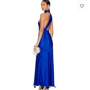Misha Alastair Satin Gown in Electric Blue